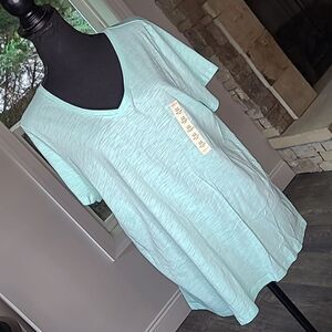 NWT Sonoma Blue Everyday Tee Vee Neck Tee Shirt